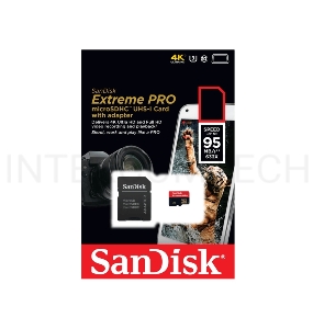 Флеш карта microSD 32GB SanDisk microSDHC Class 10 UHS-I A1 V30 U3 Extreme Pro (SD адаптер) 100MB/s