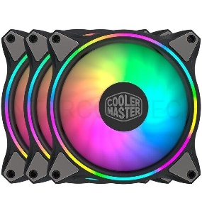3 Кулера для корпуса 1 Ватт Cooler Master MASTERFAN MF120 HALO, 120mm, 4-Pin (PWM), ARGB, 3 pcs + ARGB Controller