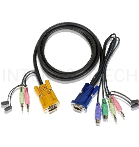 Кабель ATEN CABLE HD15M/MD6M/MD6M/SP/SP-SP; 1.8M*2L-5302P