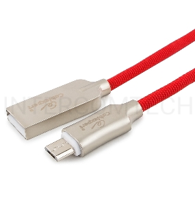 Кабель USB 2.0 Cablexpert CC-P-mUSB02R-1.8M, AM/microB, серия Platinum, длина 1.8м, красный, блистер