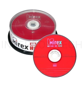 Диск CD-R Mirex 700 Mb, 48х, HotLine, Cake Box (25), (25/300)