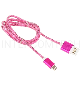 Кабель Gembird USB 2.0 Cablexpert CCB-ApUSBr1m, AM/Lightning 8P, 1м, армированная оплетка, разъемы розовый металлик, блистер