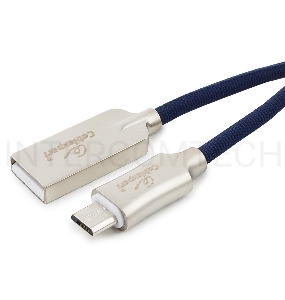 Кабель USB 2.0 Cablexpert CC-P-mUSB02Bl-1.8M, AM/microB, серия Platinum, длина 1.8м, синий, блистер