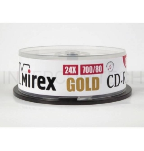 Диск CD-R Mirex 700 Mb, 24х, Gold, Cake Box (50), (50/300)