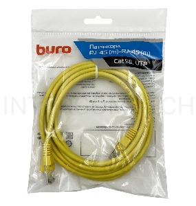 Патч-корд Buro UTP cat5E 3м желтый RJ-45 (m)-RJ-45 (m)
