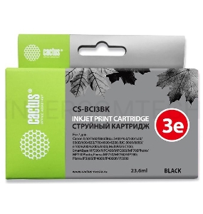 Картридж струйный Cactus CS-BCI3BK черный для Canon BJC-3000/ BJC-6000/ BJC-6100/ BJC-6200 (24ml)
