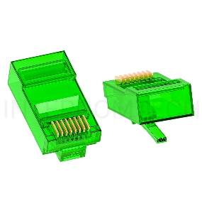 Коннектор Greenconnect цветной RJ-45 cat.5e UTP Male, для многожильного кабеля, 8p8c 15 шт (3 цвета по 5 шт), GCR-51802