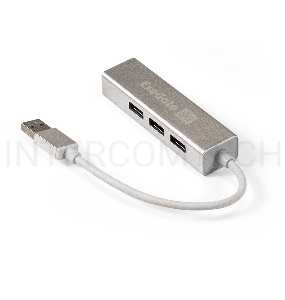 USB-Хаб (концентратор) ExeGate DUB-4 (кабель-адаптер USB3.0 --> 4xUSB3.0, Plug&Play, серебристый)