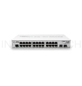 Коммутатор Mikrotik CRS326-24G-2S+IN with 800 MHz CPU, 512MB RAM, 24xGigabit LAN, 2xSFP+ cages, RouterOS L5 or SwitchOS (dual boot), desktop case, PSU