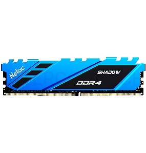 Память Netac 8Gb DDR4 3200Mhz DIMM PC25600, Shadow NTSDD4P32SP-08B  C16 Blue, с радиатором