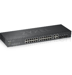 Коммутатор ZYXEL GS1920-24v2 Hybrid Smart switch Zyxel Nebula Flex, 24xGE, 4xCombo (SFP/RJ-45), silent (fanless), Standalone / cloud management