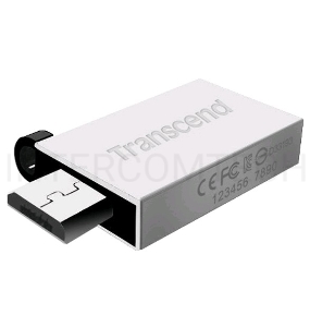 Флеш Диск Transcend 16Gb On-the-Go (OTG) TS16GJF380S USB2.0 серебристый