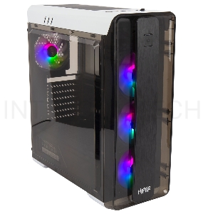 Корпус Hiper M11 FRGB-WT черный без БП ATX 4x120mm 1xUSB2.0 1xUSB3.0 audio bott PSU