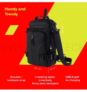 Сумка CANYON CB-1, fanny pack 290MM x160MM x90MMBlackExterior materials: 100% PolyesterInner materials:100% Polyester