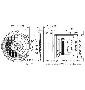 Колонки автомобильные Kenwood KFC-S1066 220Вт