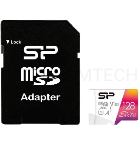 Флеш карта microSD 128GB Silicon Power Elite A1 microSDXC Class 10 UHS-I U3 100 Mb/s (SD адаптер)