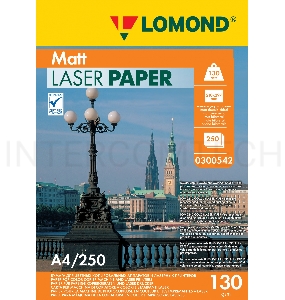 Фотобумага LOMOND Двухсторонняя Матовая, для лазерной печати, 130 г/м2, A4/250л.