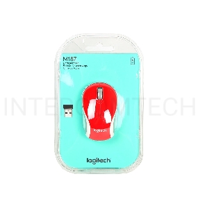 Мышь (910-002732) Logitech Wireless Mini Mouse M187, Red NEW