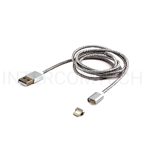 Кабель Cablexpert магнитный USB 2.0 CC-USB2-AMLMM-1M, AM/ iPhone lightning, магнитный кабель, 1м, алюминиевые разъемы, коробка