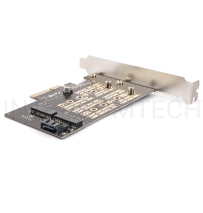 Адаптер AgeStar AS-MC02  PCI-E для M.2 SATA SSD+M.2 NVME SSD Card
