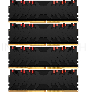 Память оперативная Kingston 64GB 3200MHz DDR4 CL16 DIMM (Kit of 4) 1Gx8 FURY Renegade RGB