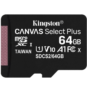 Флеш карта microSDHC 64GB microSDXC Class10 Kingston <SDCS2/64GBSP> Class10 UHS-I Canvas Select up to 100MB/s