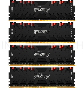 Память оперативная Kingston 64GB 3600MHz DDR4 CL16 DIMM (Kit of 4) 1Gx8 FURY Renegade RGB