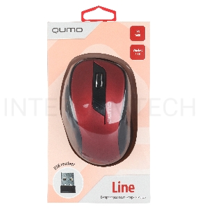Мышь Qumo Office Line Red M62 [24359] {6 кноп., беспр. 2.4G, 800/1200/1600 dpi}