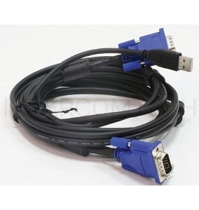 Переключатель D-Link DKVM-CU3  Кабель KVM 3 m для подключения клавиатуры, мыши и монитора