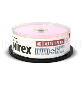 Диск DVD+RW Mirex 4.7 Gb, 4x, Cake Box (10), (10/300)