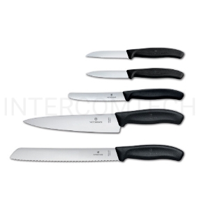 Набор ножей кухон. Victorinox Swiss Classic Kitchen (6.7133.5G) компл.:5шт черный подар.коробка