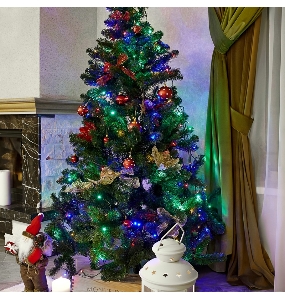 Гирлянда «Твинкл-Лайт» 20 м, темно-зеленый ПВХ, 160 LED, цвет мультиколор