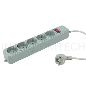 Сетевой фильтр PC Pet AP01006-3-GR 3м (5 розеток) серый