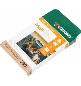 Фотобумага LOMOND Односторонняя Матовая, 230г/м2 A6 (10X15)230г/50л. для струйной печати 
