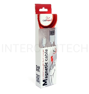 Кабель магнитный USB 2.0 Cablexpert CC-USB2-AMMg-1M, для адаптеров TypeC - microBM 5P - iPhone lightning, 1м, алюминиевые разъемы (адаптеры в комплектацию не входят)