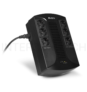 Источник бесперебойного питания SVEN UP-L1000E 1000VA/500W (6 розеток: 3х UPS/сетевой фильтр+3 x сетевой фильтр)