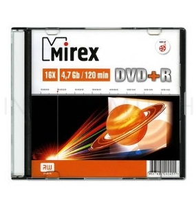 Диск DVD+R Mirex 4.7 Gb, 16x, Slim Case (1), (1/200)