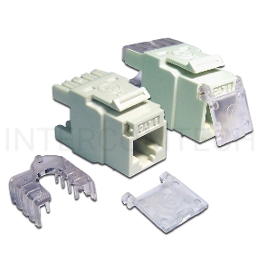 Модуль Keystone, RJ45, кат.6, UTP, 180 градусов, со шторкой, белый