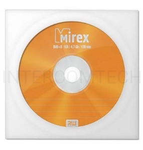 Диск DVD+R Mirex 4.7 Gb, 16x, Бум.конверт (1), (1/600)
