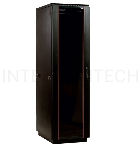 Шкаф телекоммуникационный напольный ЦМО ШТК-М, IP20, 42U, 2030х800х1000 мм (ВхШхГ), дверь: тонированное стекло, цвет: чёрный