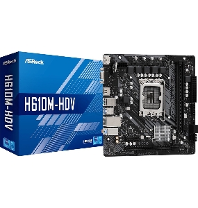 Материнская плата Asrock H610M-HDV Soc-1700 Intel H610 2xDDR4 mATX AC`97 8ch(7.1) GbLAN RAID+VGA+HDMI+DP