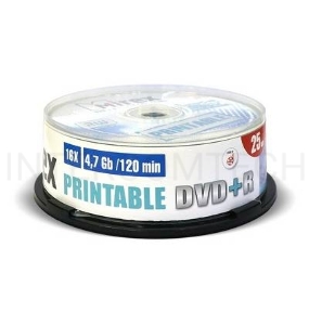 Диск DVD+R Mirex 4.7 Gb, 16x, Cake Box (25), Ink Printable (25/300)