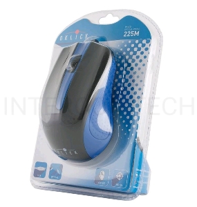 Мышь Oklick 225M черный/синий оптическая (1200dpi) USB (2but)