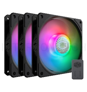 Вентиляторы для корпуса 1 Ватт Cooler Master MASTERFAN SICKLEFLOW, 120mm, 4-Pin (PWM), ARGB, 3 pcs + ARGB Controller