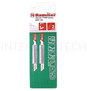 Пилка для лобзика Hammerflex 204-107 JG WD-PL T119B (2pcs)  мягк.др\пл, 67мм, шаг 1.9-2.3, HCS, 2шт    