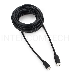 Кабель Cablexpert  DisplayPort->HDMI, 10м, 20M/19M, черный, экран, пакет 