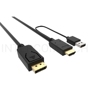 Кабель аудио-видео Buro HDMI (m)/DisplayPort (m) 2м. Позолоченные контакты черный (HDMI-DP-2M)