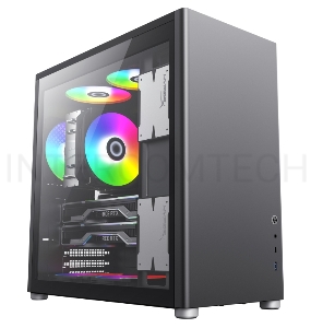 Компьютерный корпус, без блока питания ATX/ Gamemax Spark Pro Black ATX case, black, w/o PSU, w/1xUSB3.0+1xType-C, 1xCombo Audio