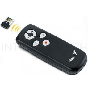 Презентер Genius MEDIA POINTER 100, 5 keys [ESC/F5, Blank, Page Up, Page Down, Laser- Pointer], W 2.4Ghz, 2xAAA, USB, Black. Презентер Genius MEDIA POINTER 100, 5 keys [ESC/F5, Blank, Page Up, Page Down, Laser- Pointer], W 2.4Ghz, 2xAAA, USB, Black.