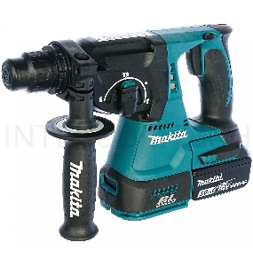 Перфоратор Makita DHR242RFE Перфоратор, ак б\щет,SDS+,{18В,2х3Ач Li-ion,3реж,2.4Дж,0-4700у\м,3.3кг,чем,подсвет,совмест с 4Ач Li-ion}